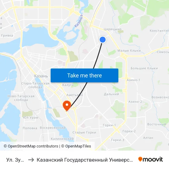 Ул. Зур Урам to Казанский Государственный Университет Культуры И Искусств map