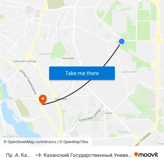 Пр. А. Камалеева -2 to Казанский Государственный Университет Культуры И Искусств map
