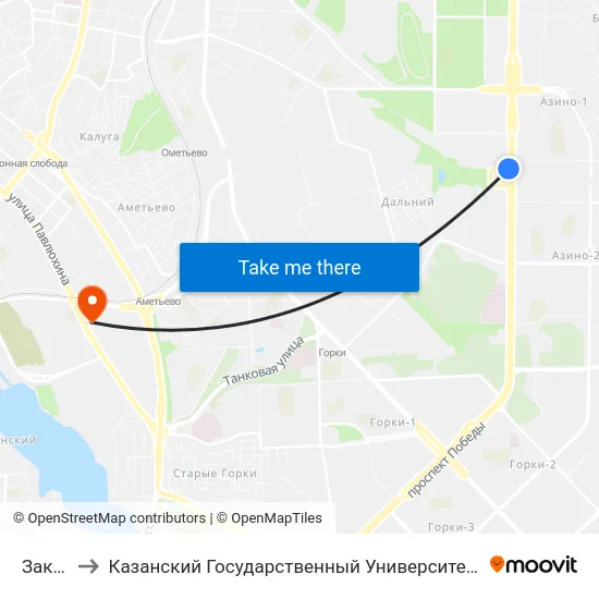 Закиева to Казанский Государственный Университет Культуры И Искусств map