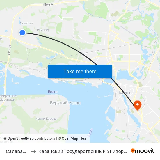 Салават Купере to Казанский Государственный Университет Культуры И Искусств map