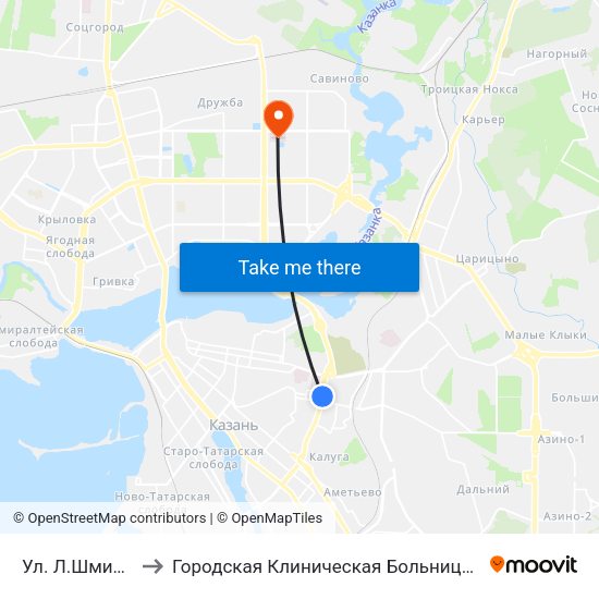 Ул. Л.Шмидта to Городская Клиническая Больница №7 map