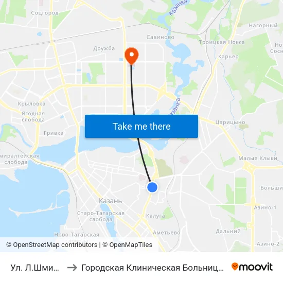 Ул. Л.Шмидта to Городская Клиническая Больница №7 map
