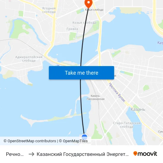 Речной Порт to Казанский Государственный Энергетический Университет map