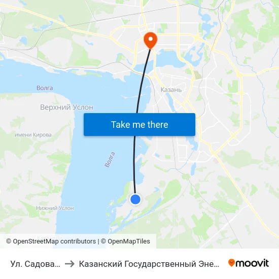 Ул. Садовая (Отары) to Казанский Государственный Энергетический Университет map