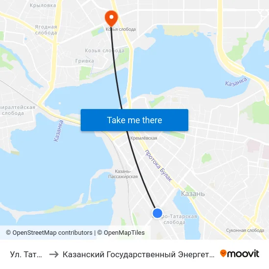 Ул. Татарстан to Казанский Государственный Энергетический Университет map