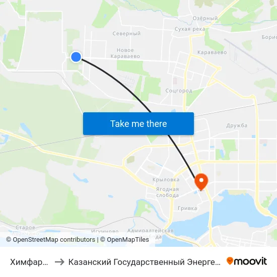 Химфармзавод to Казанский Государственный Энергетический Университет map