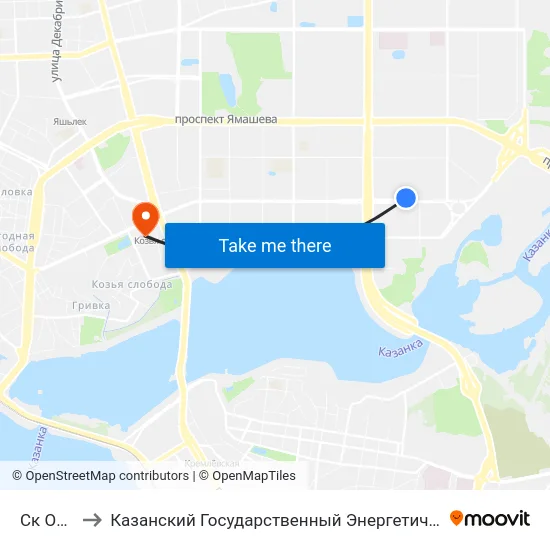 Ск Олимп to Казанский Государственный Энергетический Университет map