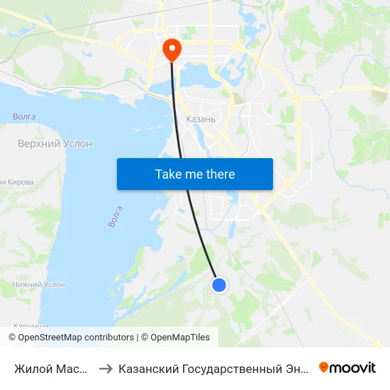 Жилой Массив Мирный to Казанский Государственный Энергетический Университет map