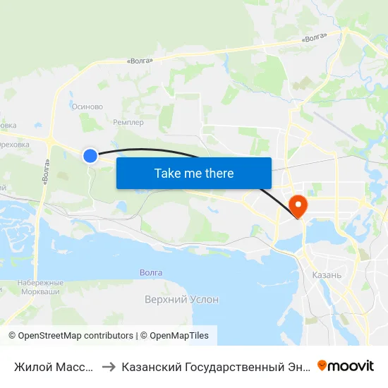 Жилой Массив Залесный to Казанский Государственный Энергетический Университет map