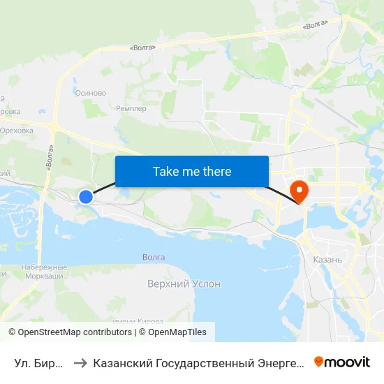 Ул. Бирюзовая to Казанский Государственный Энергетический Университет map