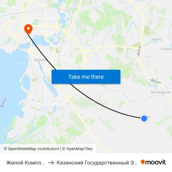 Жилой Комплекс Светлый-1 to Казанский Государственный Энергетический Университет map