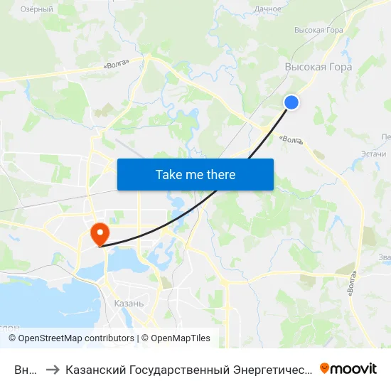 Вниви to Казанский Государственный Энергетический Университет map
