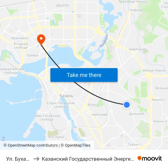 Ул. Бухарская-1 to Казанский Государственный Энергетический Университет map
