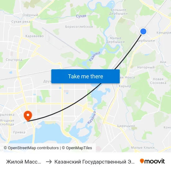 Жилой Массив Дербышки to Казанский Государственный Энергетический Университет map