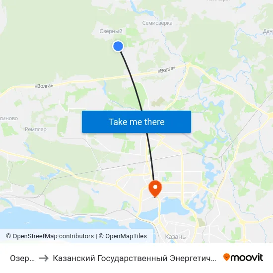 Озерный to Казанский Государственный Энергетический Университет map