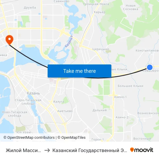 Жилой Массив Самосырово to Казанский Государственный Энергетический Университет map