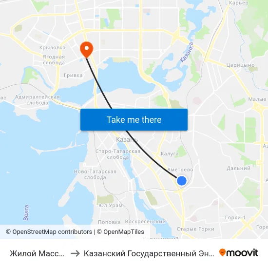 Жилой Массив Ометьево to Казанский Государственный Энергетический Университет map