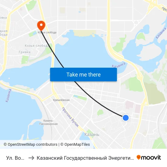 Ул. Волкова to Казанский Государственный Энергетический Университет map