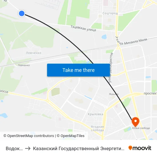 Водоканал to Казанский Государственный Энергетический Университет map