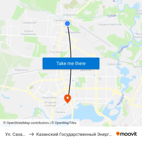 Ул. Сахалинская to Казанский Государственный Энергетический Университет map