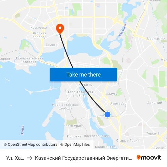 Ул. Халева to Казанский Государственный Энергетический Университет map
