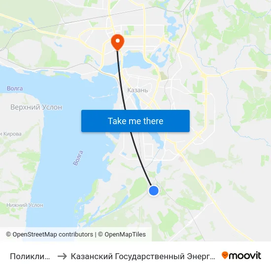 Поликлиника №3 to Казанский Государственный Энергетический Университет map