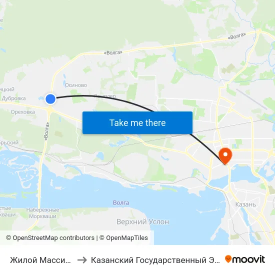 Жилой Массив Новая Тура-1 to Казанский Государственный Энергетический Университет map
