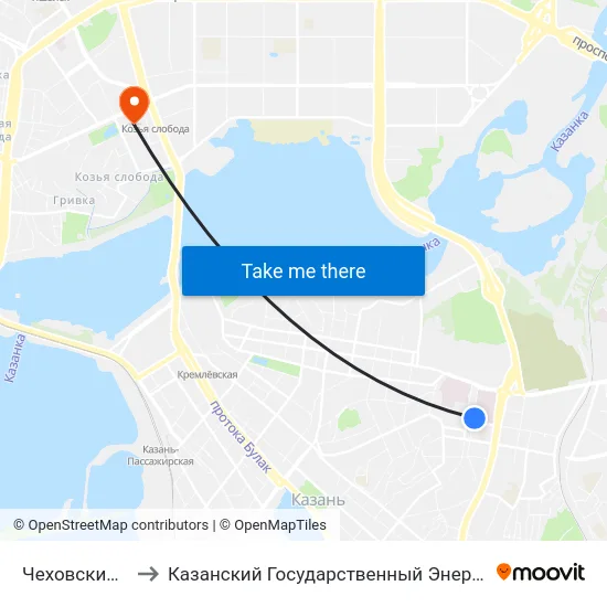 Чеховский Рынок-2 to Казанский Государственный Энергетический Университет map