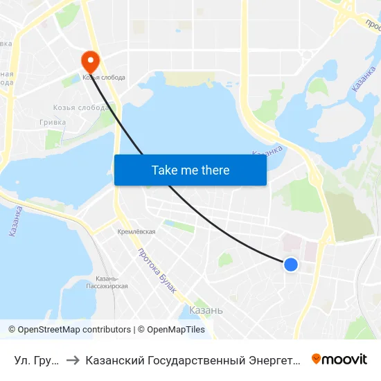 Ул. Груздева to Казанский Государственный Энергетический Университет map