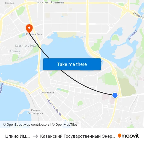 Цпкио Им. Горького to Казанский Государственный Энергетический Университет map