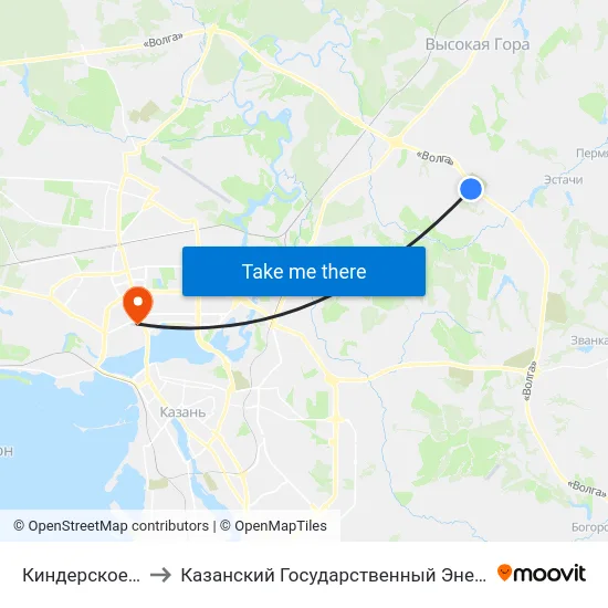 Киндерское Кладбище to Казанский Государственный Энергетический Университет map