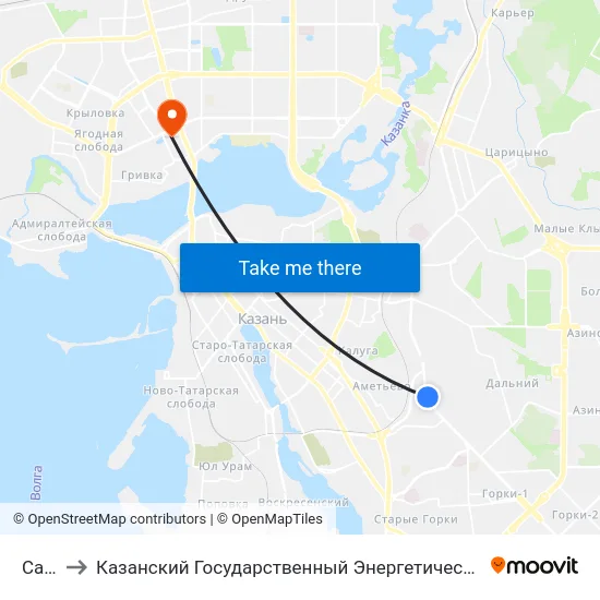 Сады to Казанский Государственный Энергетический Университет map