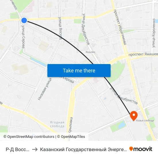 Р-Д Восстания-1 to Казанский Государственный Энергетический Университет map