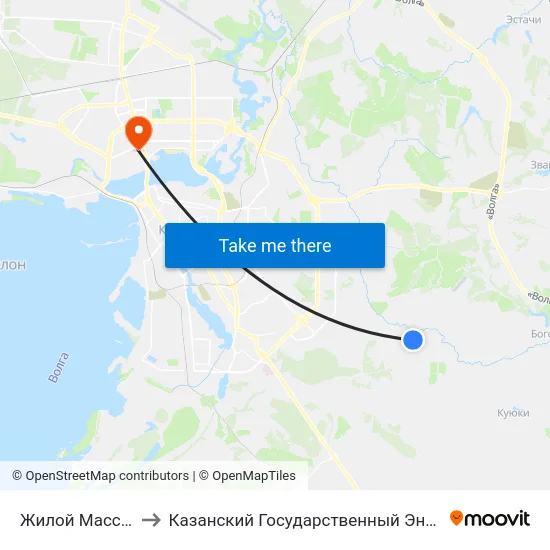 Жилой Массив Салмачи to Казанский Государственный Энергетический Университет map