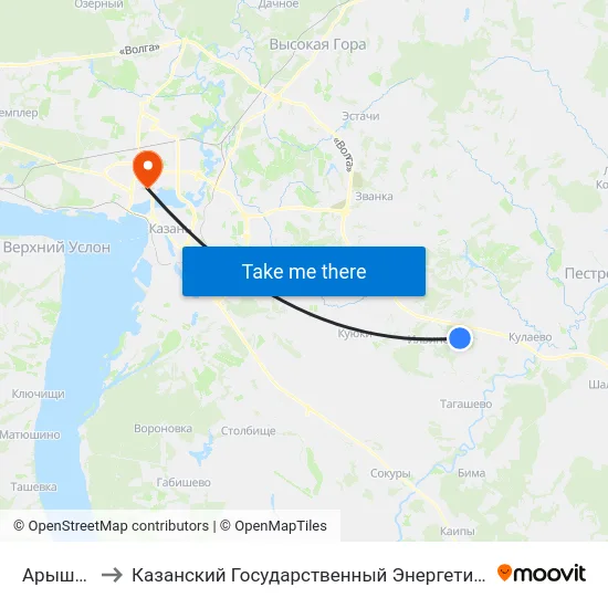 Арышхазда to Казанский Государственный Энергетический Университет map