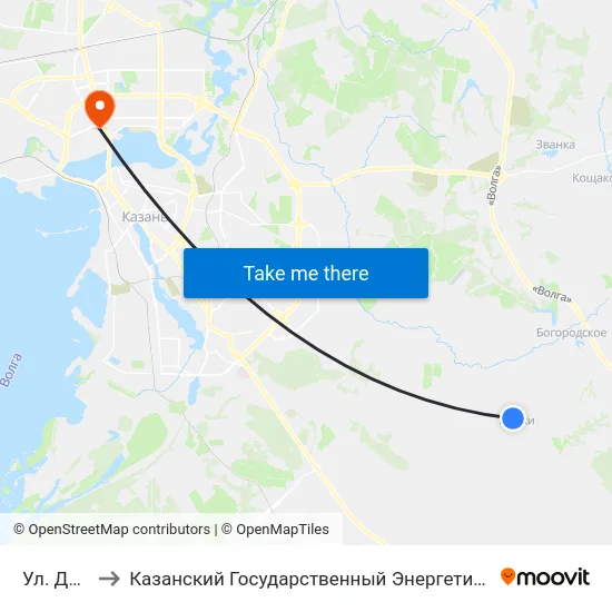 Ул. Дачная to Казанский Государственный Энергетический Университет map
