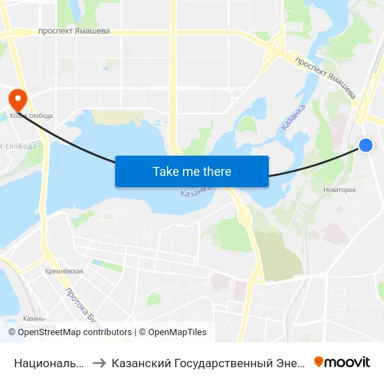 Национальный Архив to Казанский Государственный Энергетический Университет map
