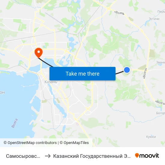 Самосыровское Кладбище to Казанский Государственный Энергетический Университет map
