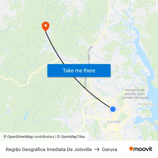 Região Geográfica Imediata De Joinville to Garuva map