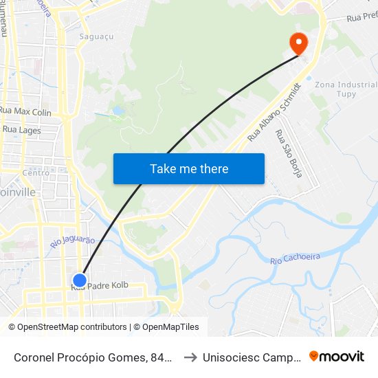 Coronel Procópio Gomes, 848 - Bucarein to Unisociesc Campus Park map