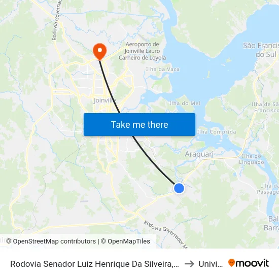 Rodovia Senador Luiz Henrique Da Silveira,3040 to Univille map