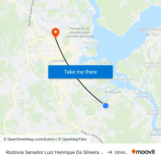 Rodovia Senador Luiz Henrique Da Silveira 5005 to Univille map