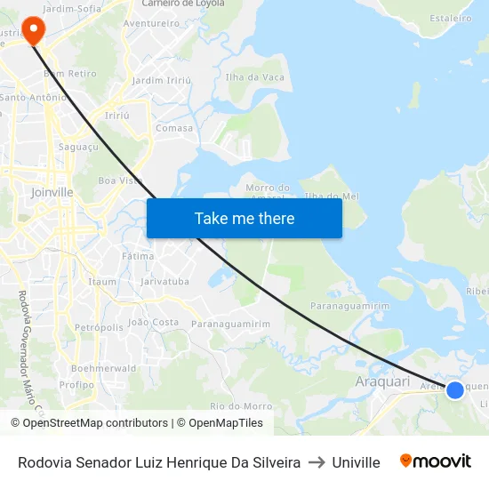Rodovia Senador Luiz Henrique Da Silveira to Univille map