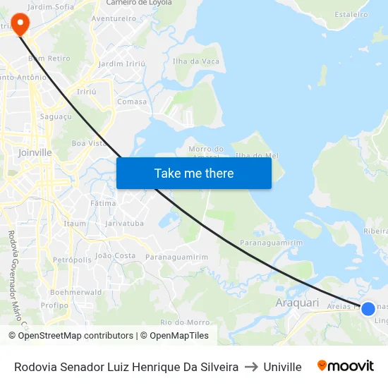 Rodovia Senador Luiz Henrique Da Silveira to Univille map