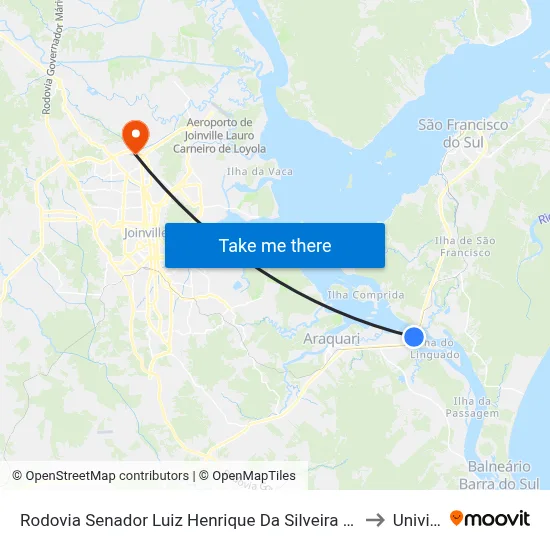 Rodovia Senador Luiz Henrique Da Silveira  61004 to Univille map