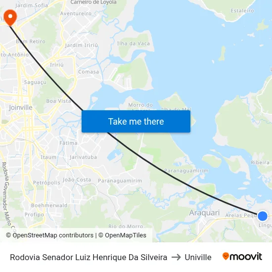 Rodovia Senador Luiz Henrique Da Silveira to Univille map