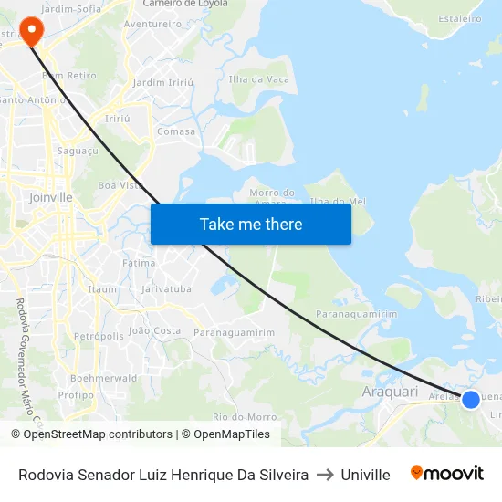 Rodovia Senador Luiz Henrique Da Silveira to Univille map