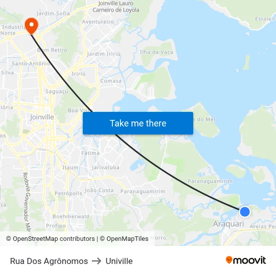 Rua Dos Agrônomos to Univille map