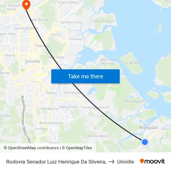 Rodovia Senador Luiz Henrique Da Silveira, to Univille map