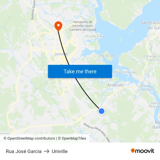 Rua José Garcia to Univille map